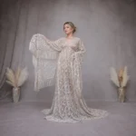 Аренда длинного кружевного платья в стиле бохо для фотосессии